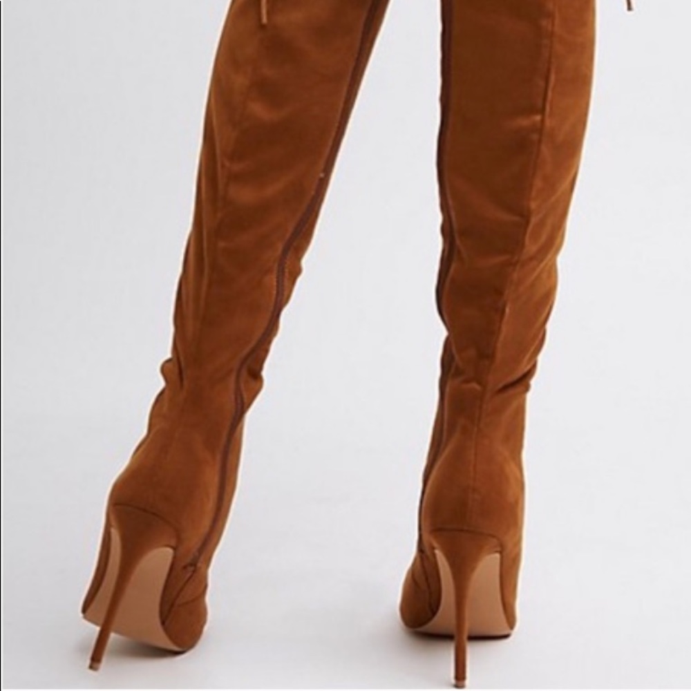 Camel Lace-Up Over-The-Knee Boots Size 8M